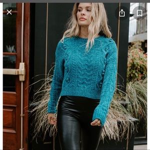 KITTENISH BUBBY BLUE KNIT SWEATER